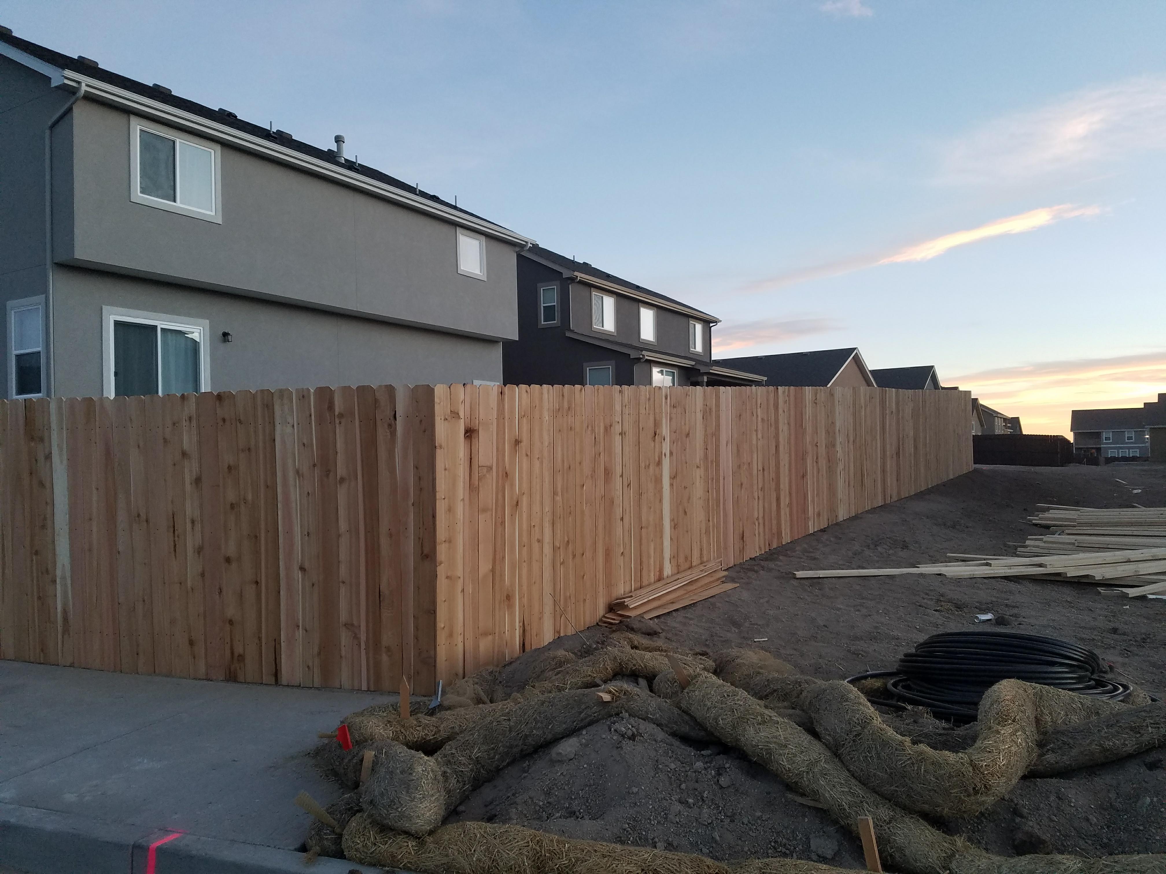 Wood fence installation, project 20