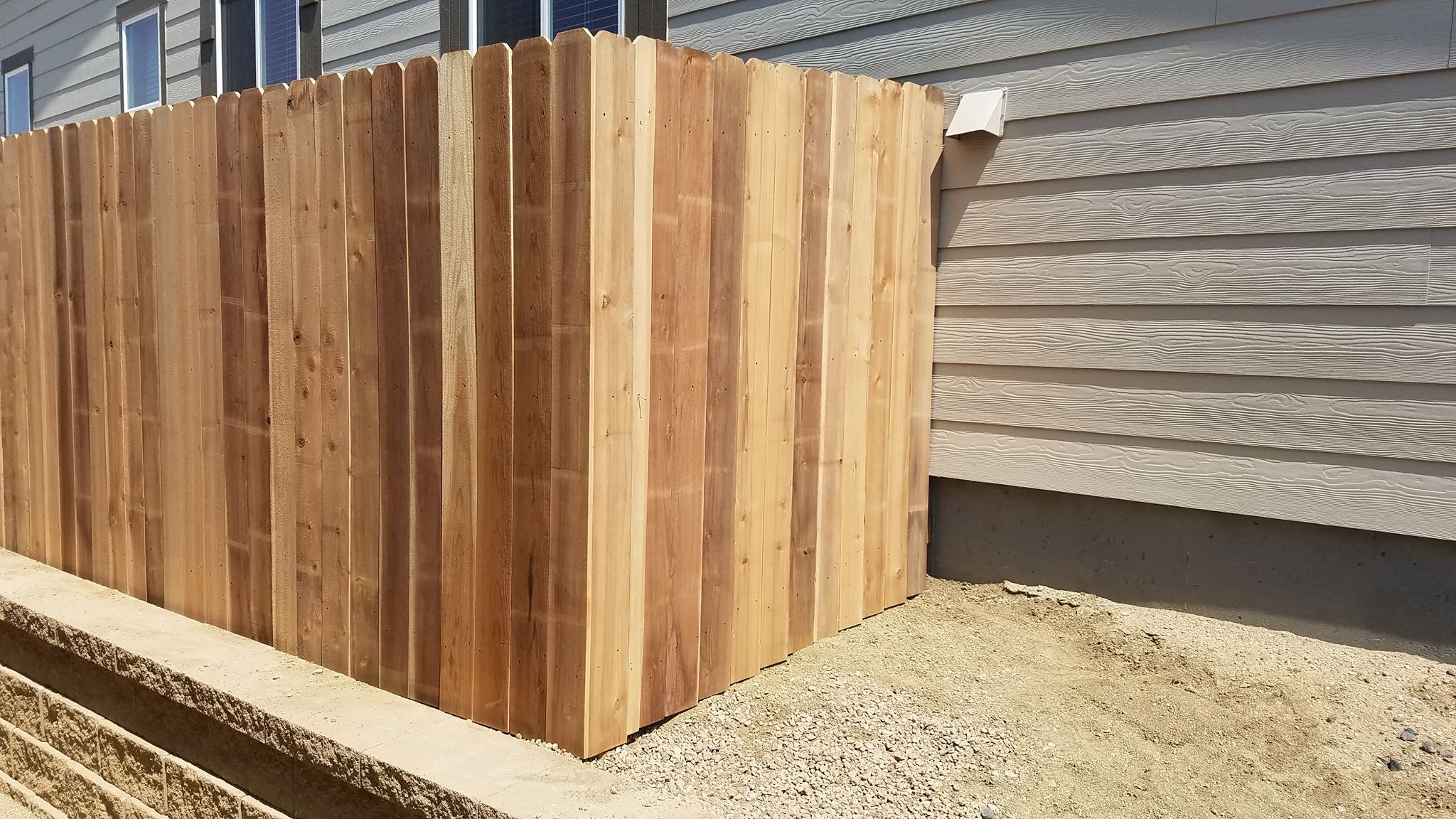 Wood fence installation, project 21