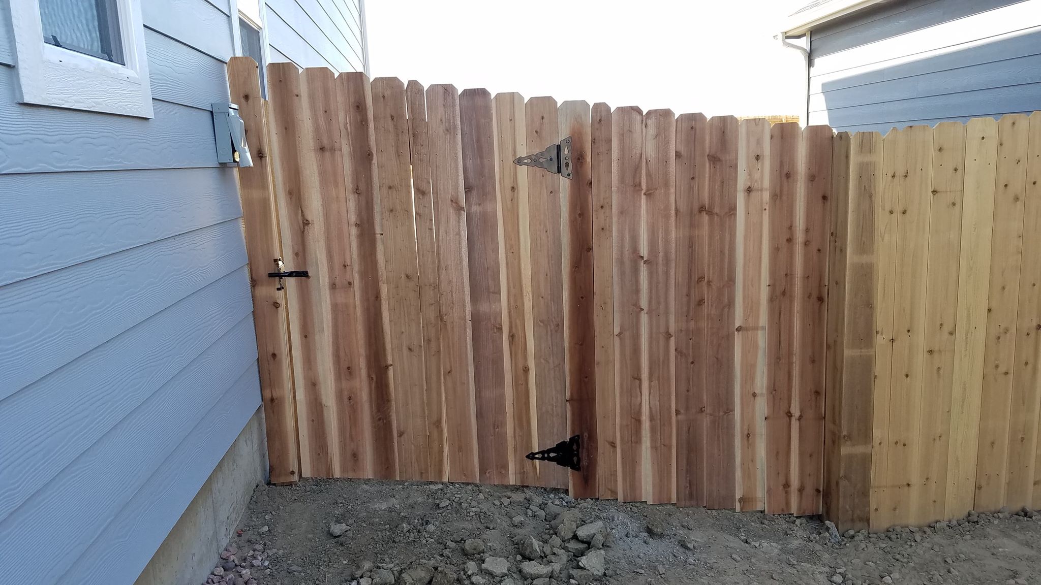 Wood fence installation, project 30