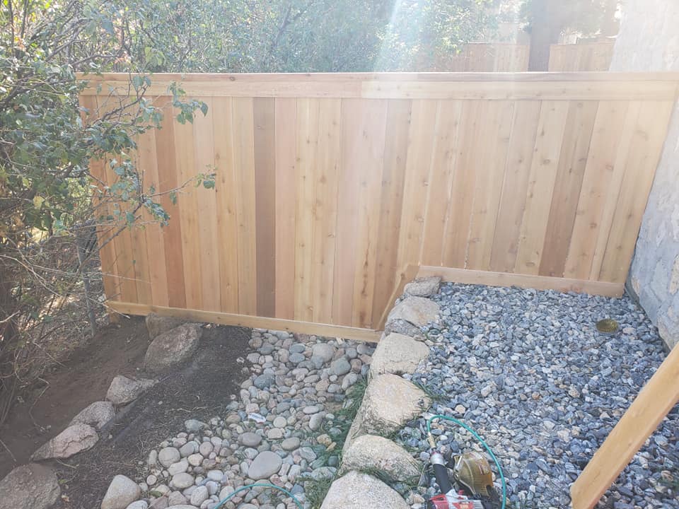Wood fence installation, project 34