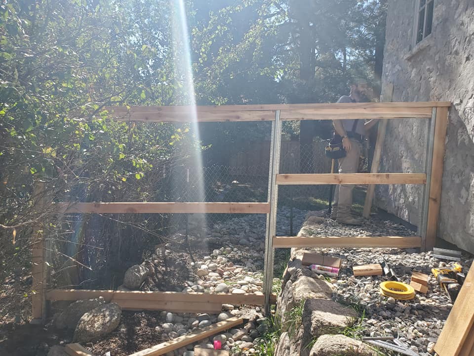 Wood fence installation, project 35
