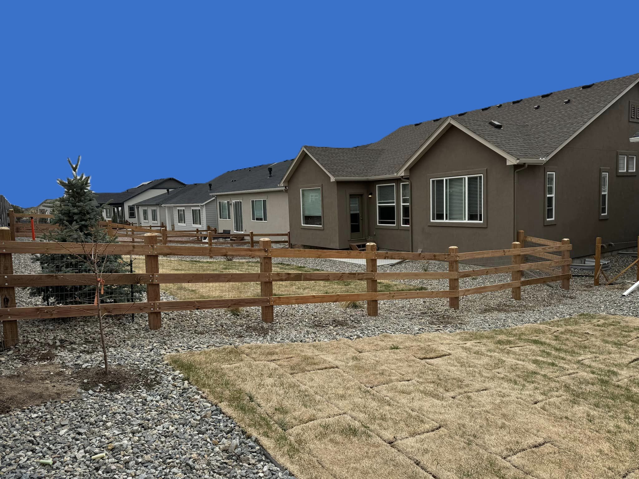 Wood fence installation, project 36