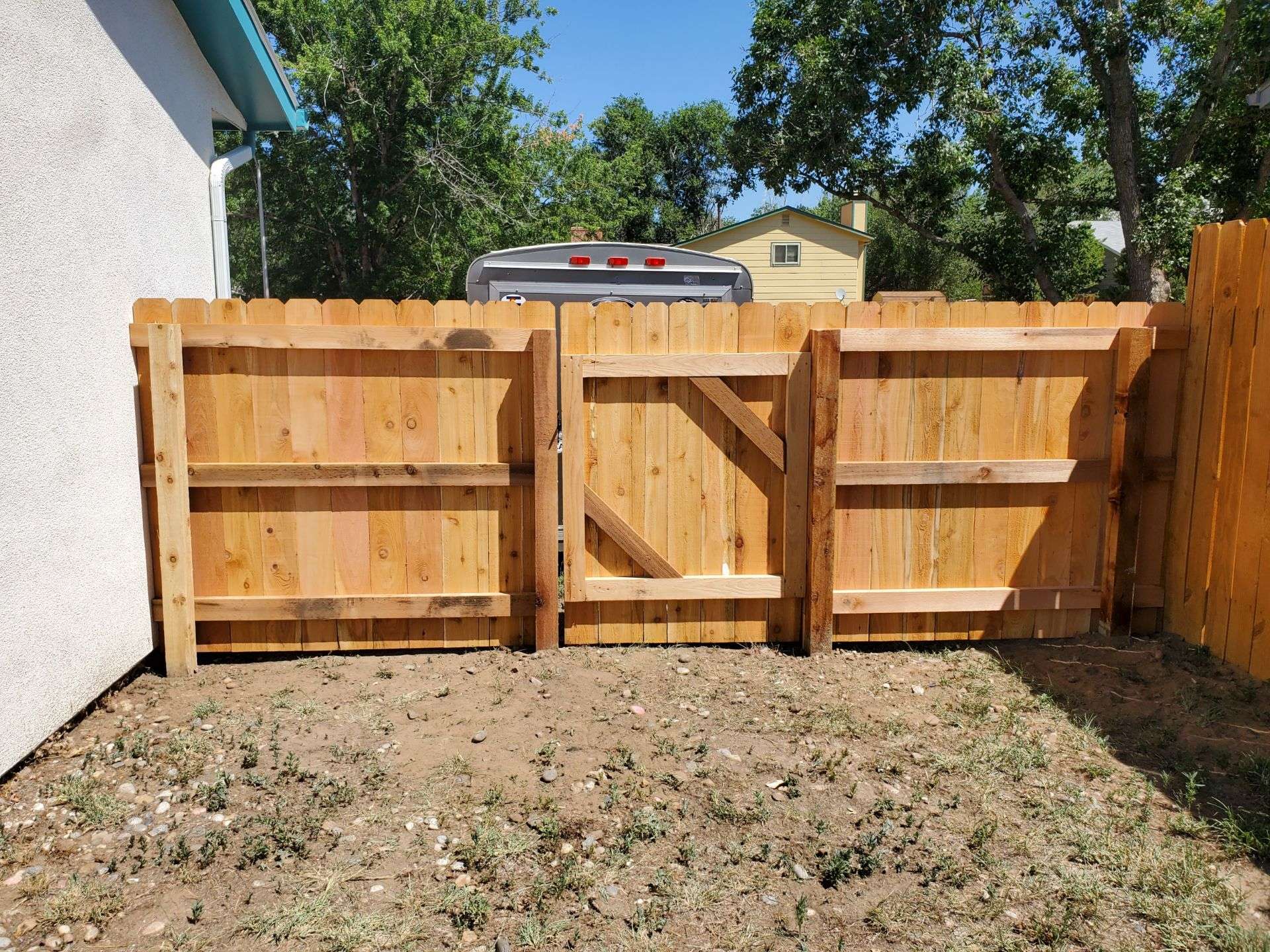 Wood fence installation, project 42