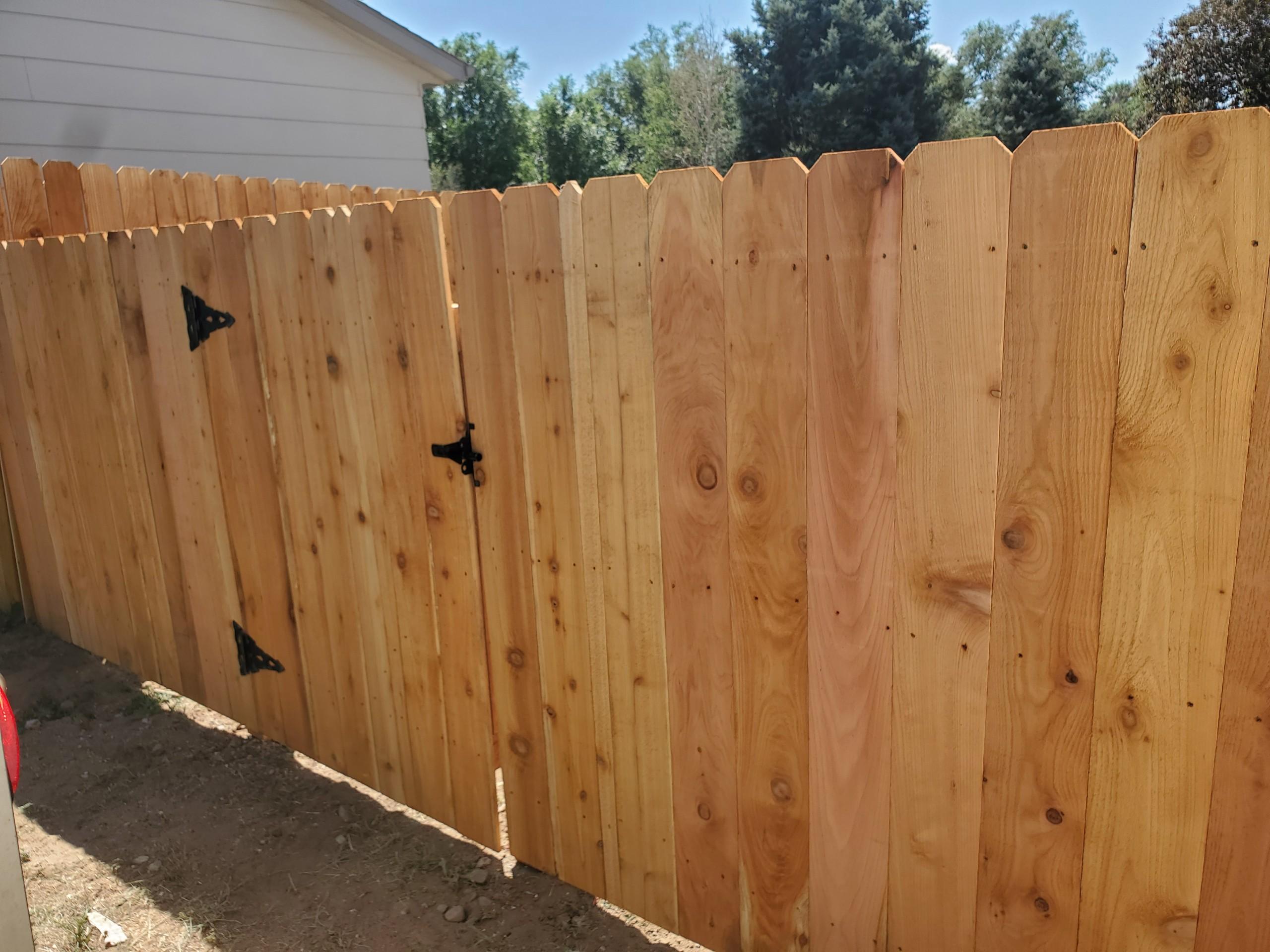 Wood fence installation, project 43