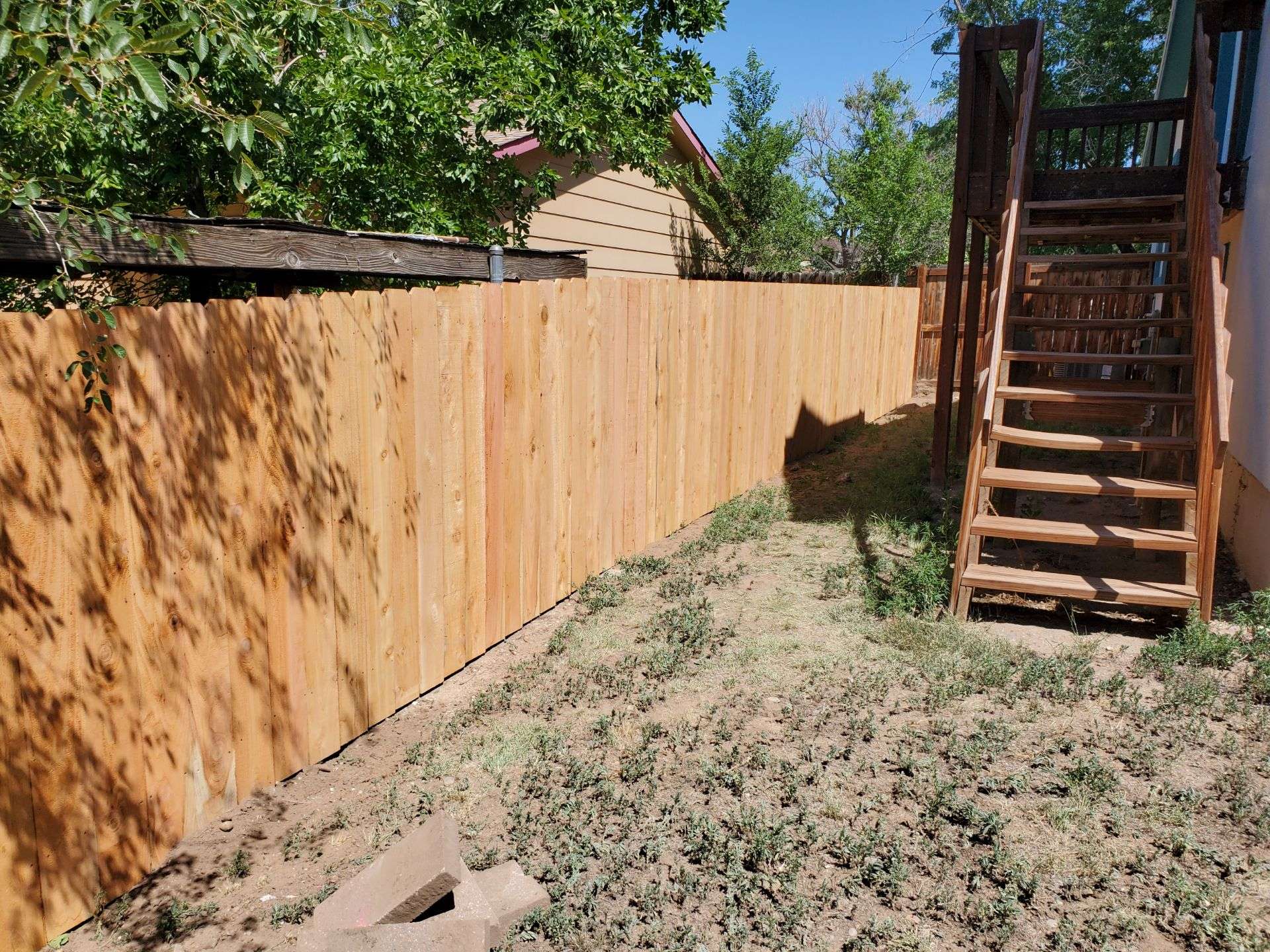 Wood fence installation, project 44