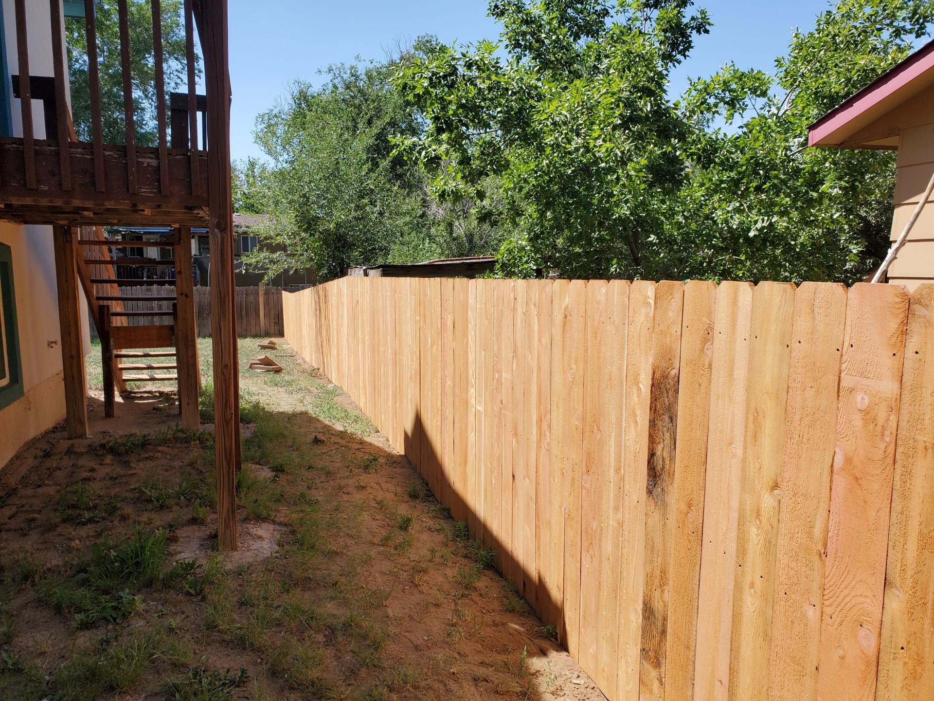 Wood fence installation, project 45