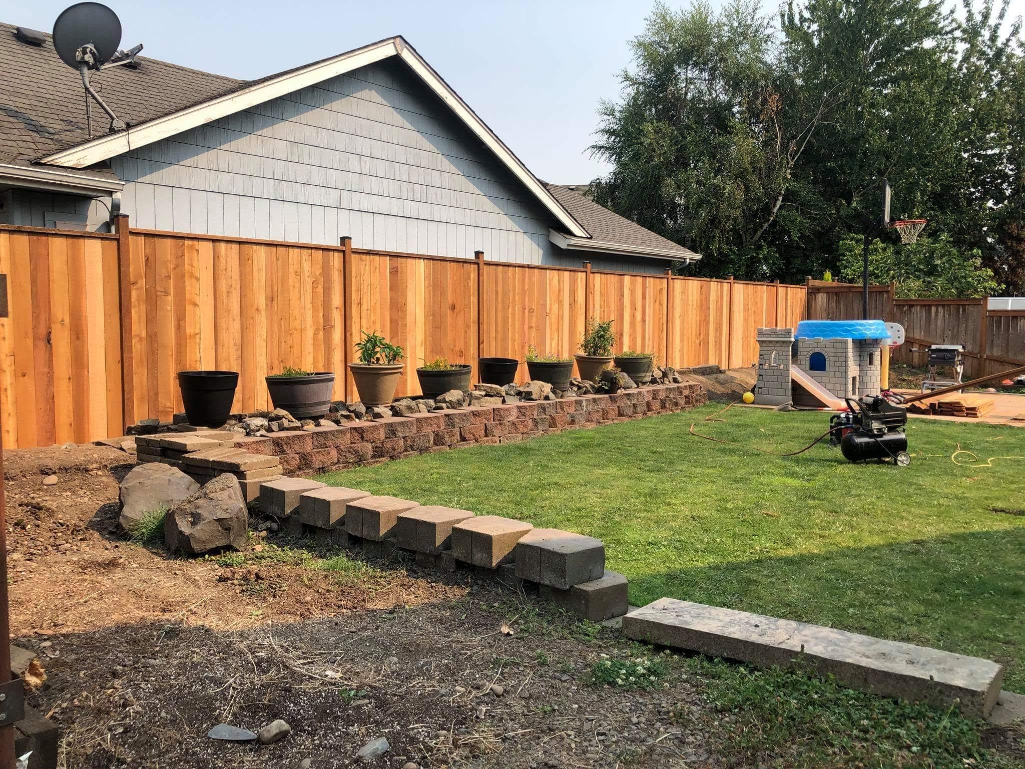 Wood fence installation, project 50