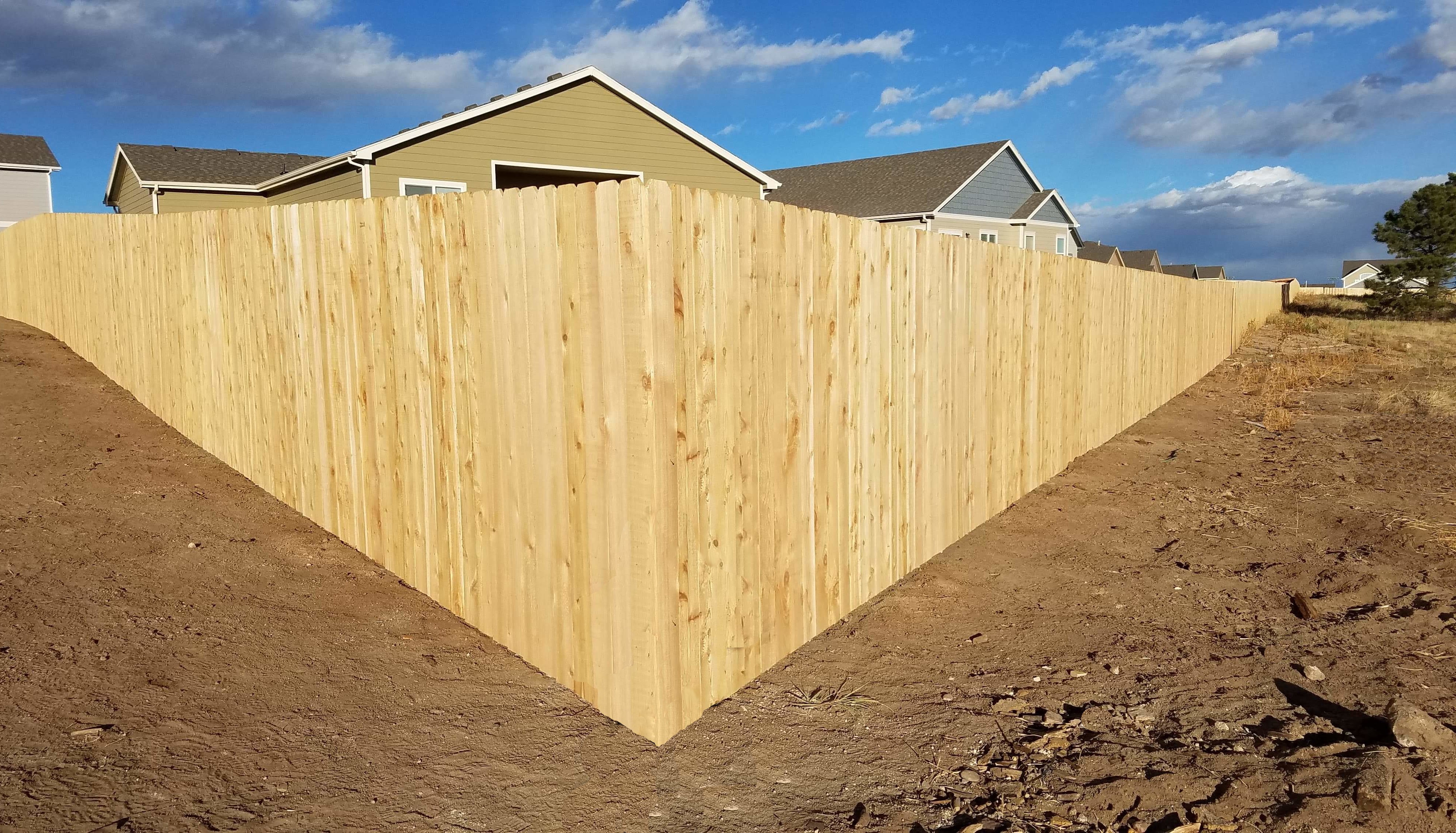 Wood fence installation, project 60