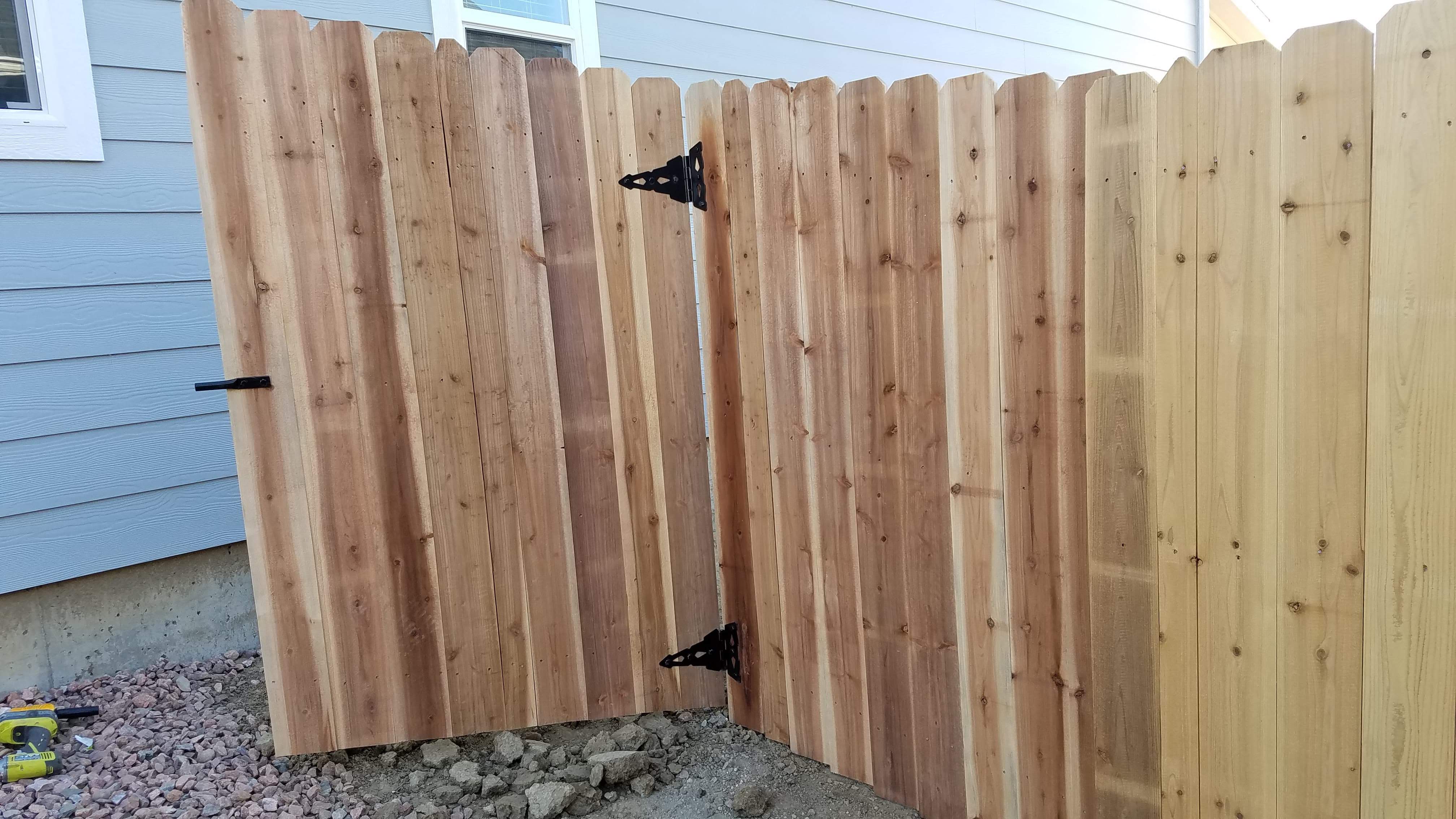 Wood fence installation, project 63