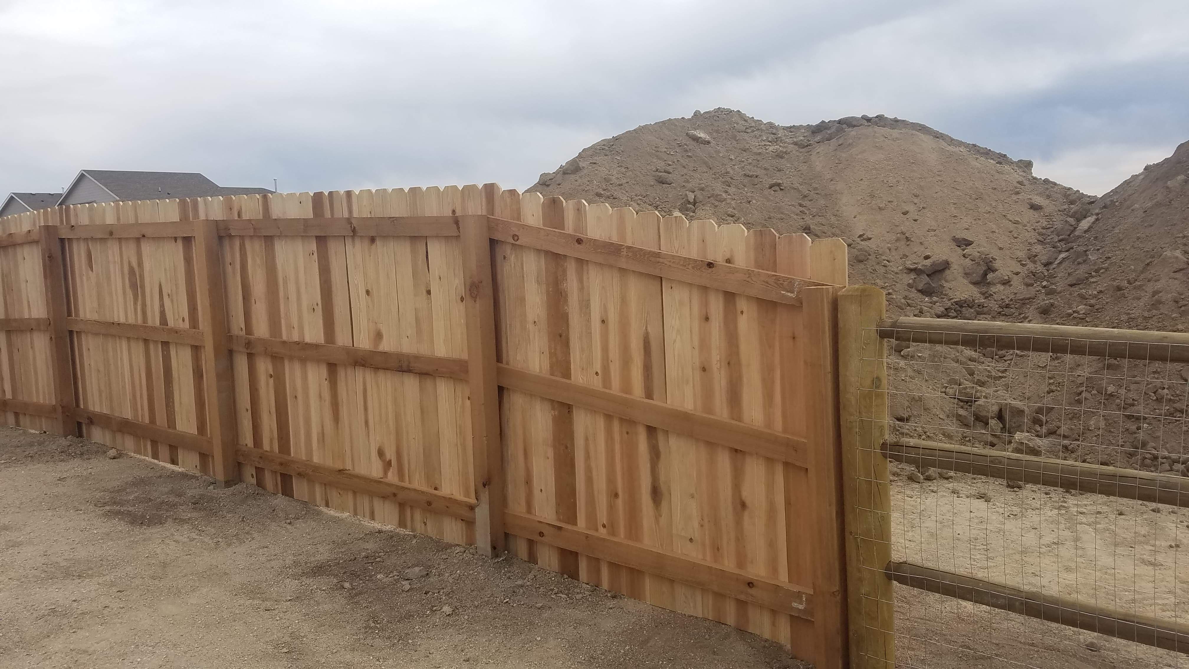 Wood fence installation, project 64