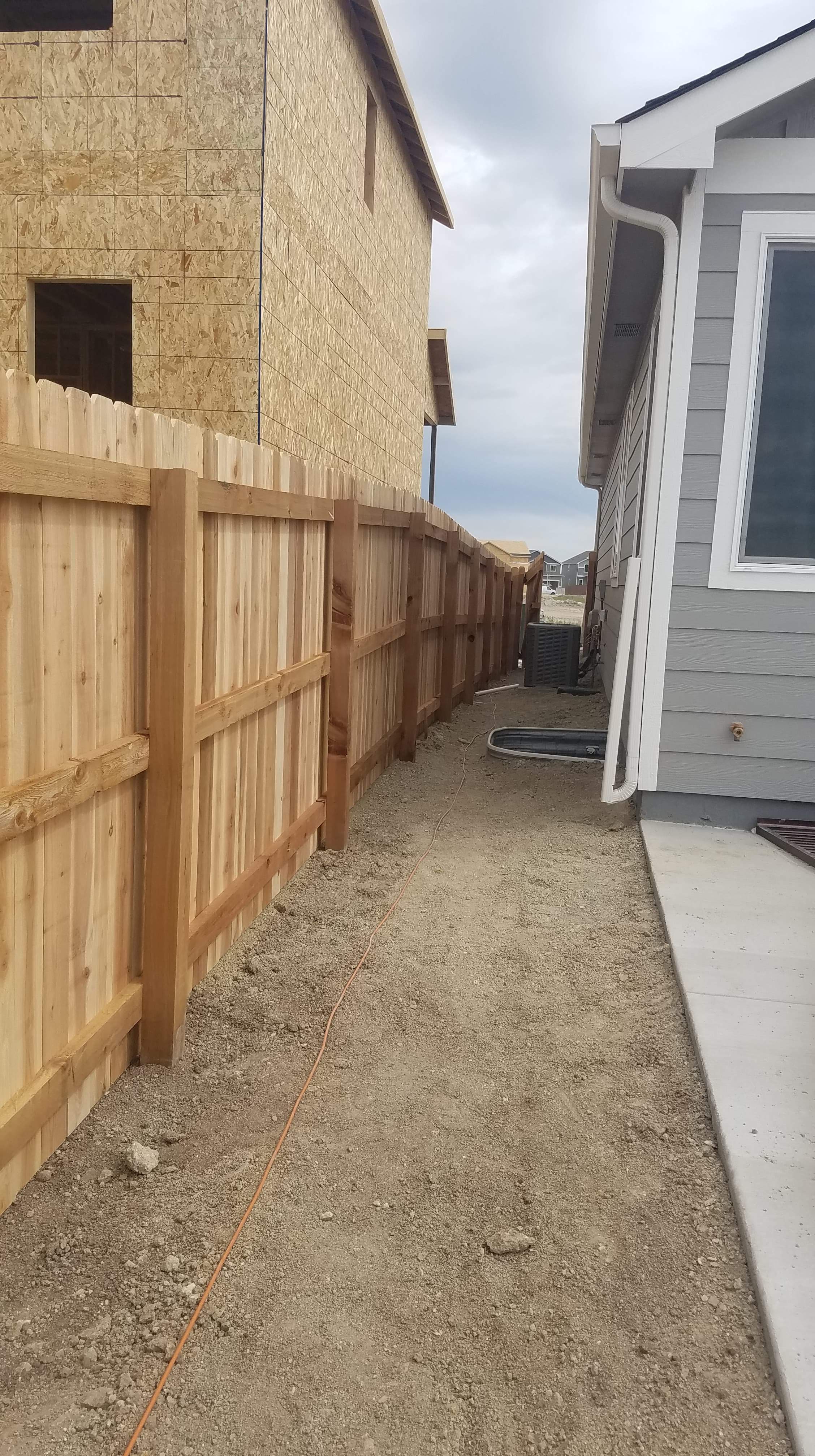 Wood fence installation, project 66