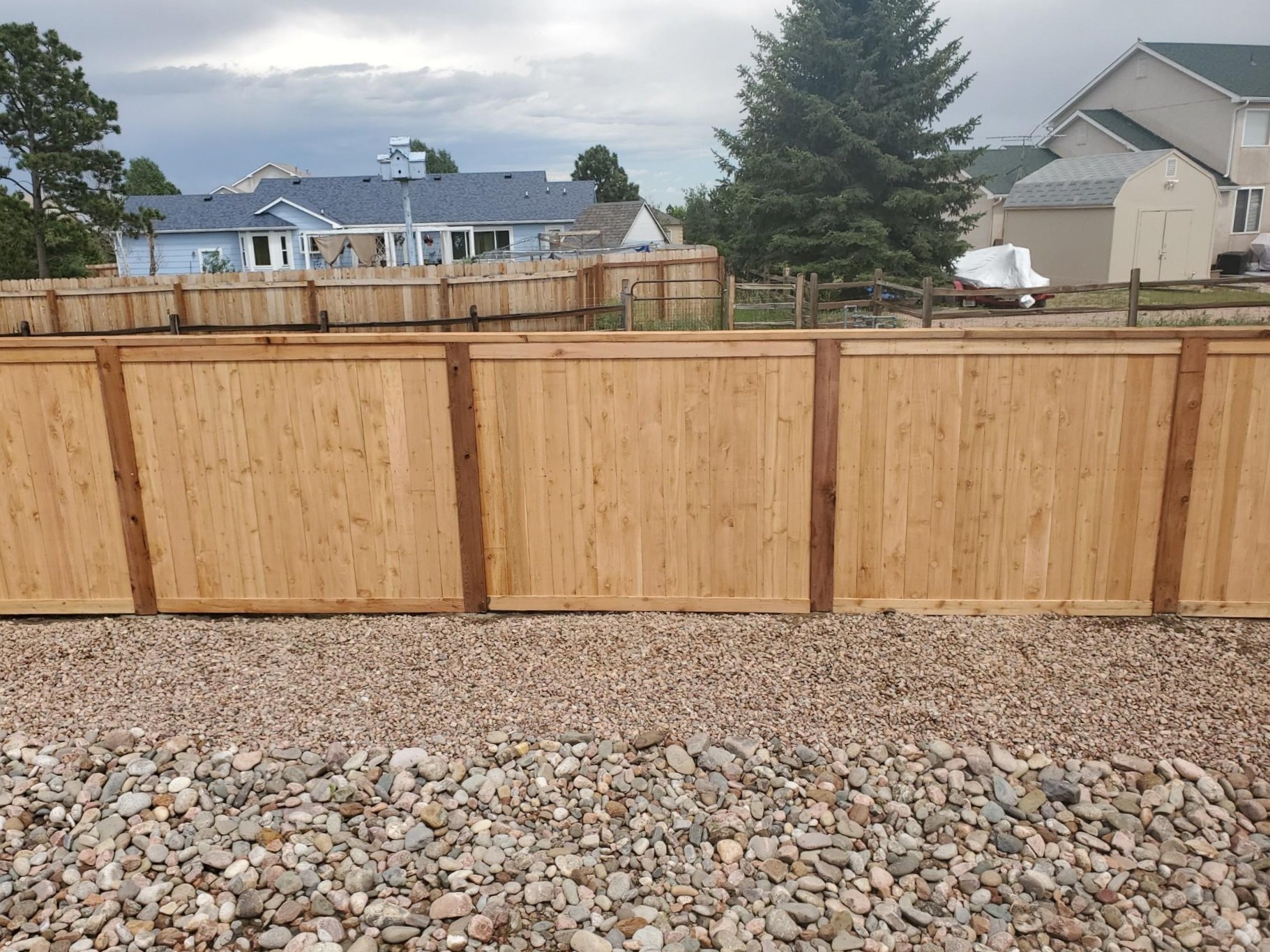 Wood fence installation, project 69