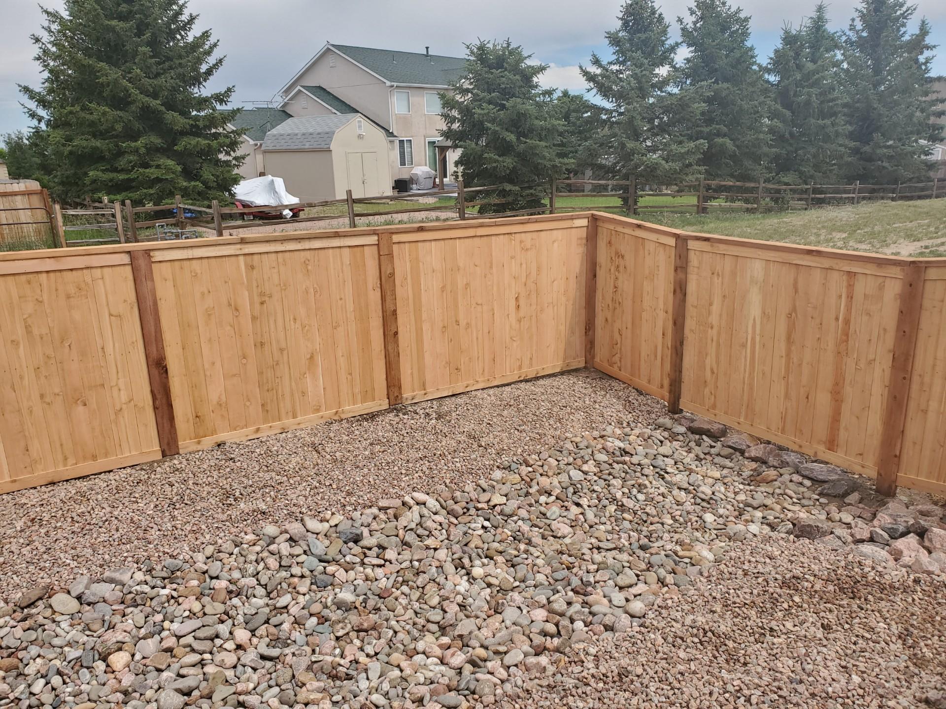 Wood fence installation, project 70