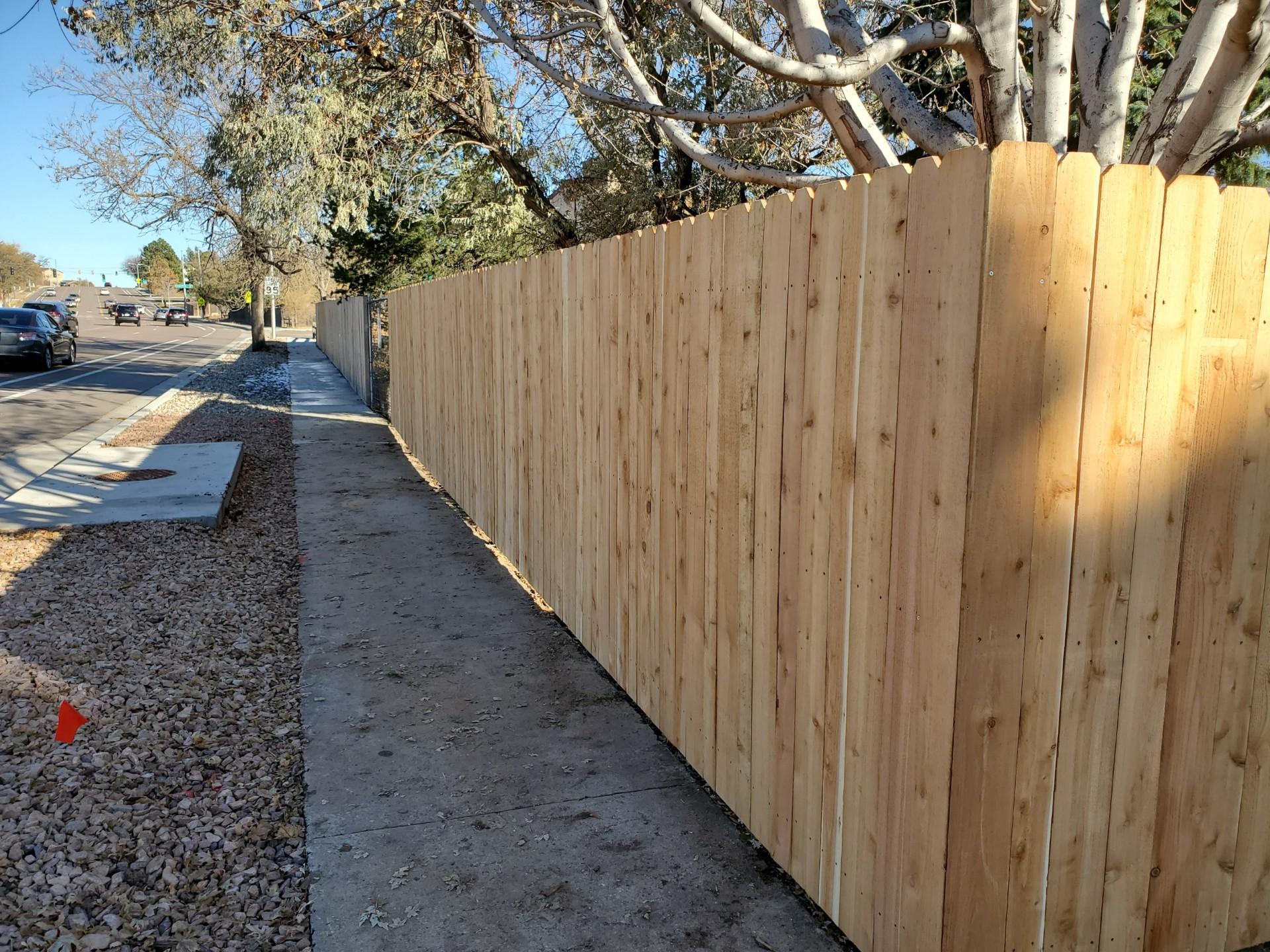 Wood fence installation, project 72