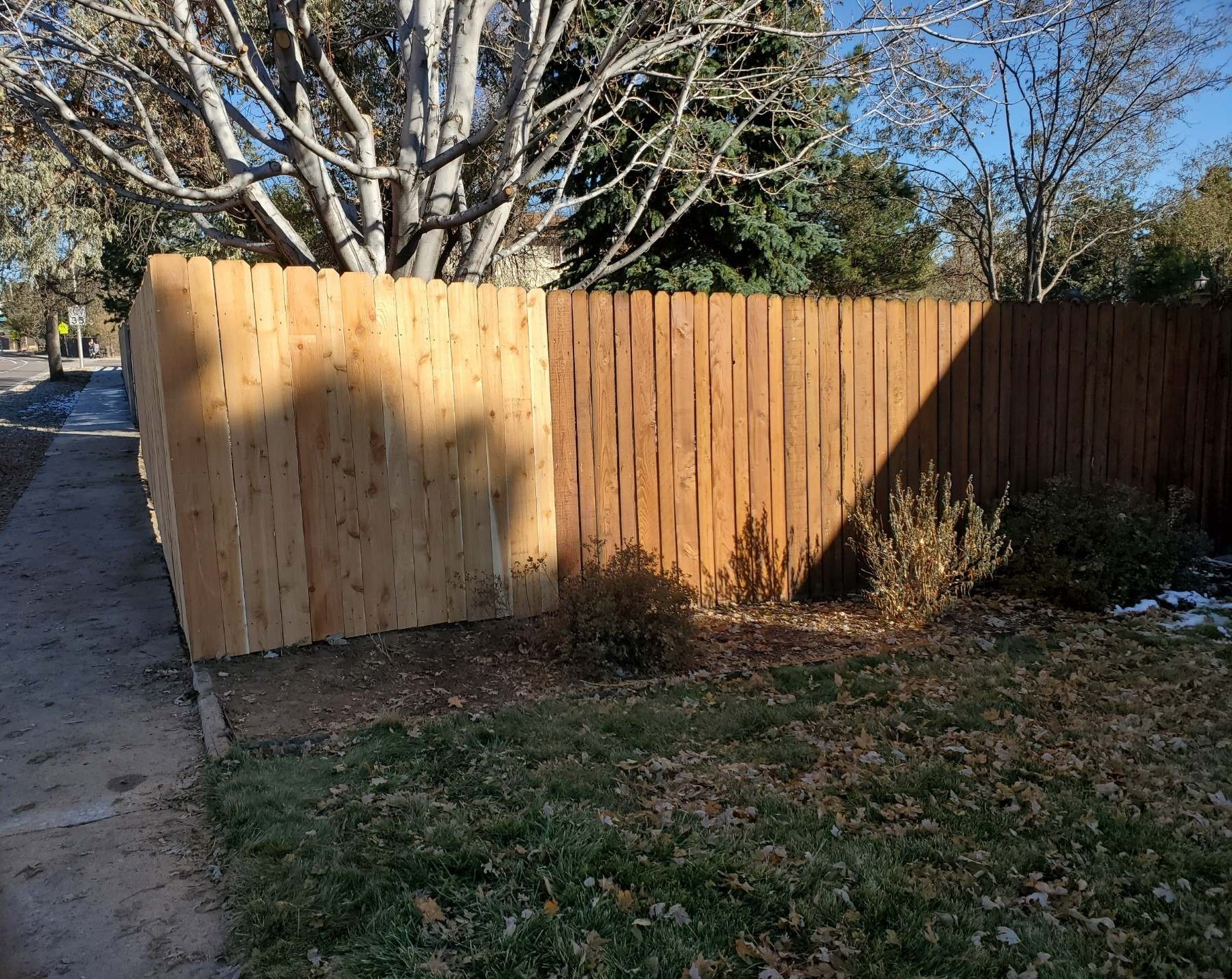 Wood fence installation, project 73